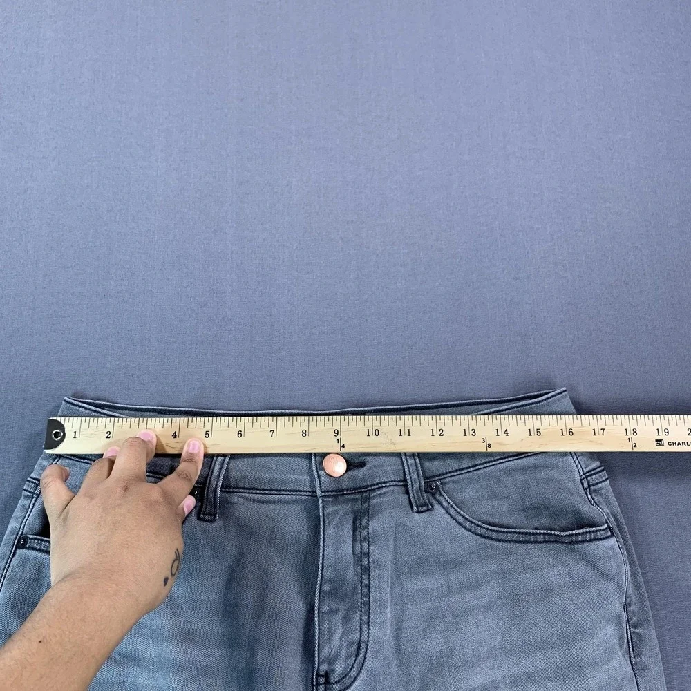 Mugsy Beans Tapered Jeans Men 33x28 Fit Light Gray Slim Taper Stretch Denim - Picture 12 of 16